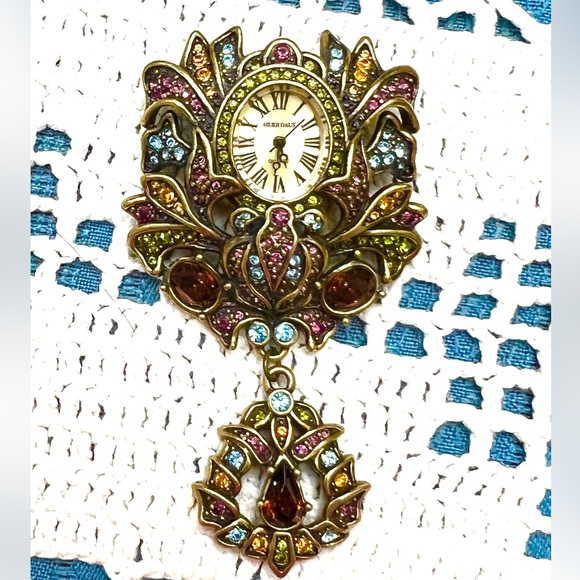 Heidi Daus RARE Watch Fob Brooch “Fob-ulous” a Horologist dream come true!